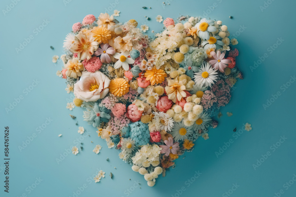 a flower shape made of hearts